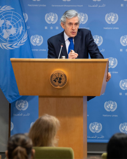 gordon brown giving a speech