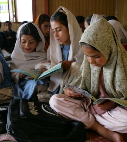 students each reading a book