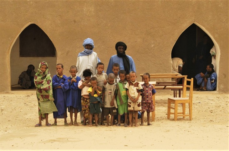 Teachers and students in Mali