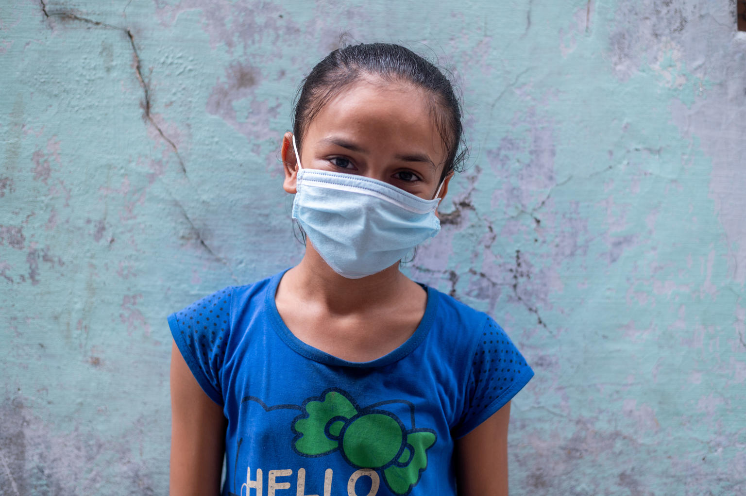 Girl wearing mask