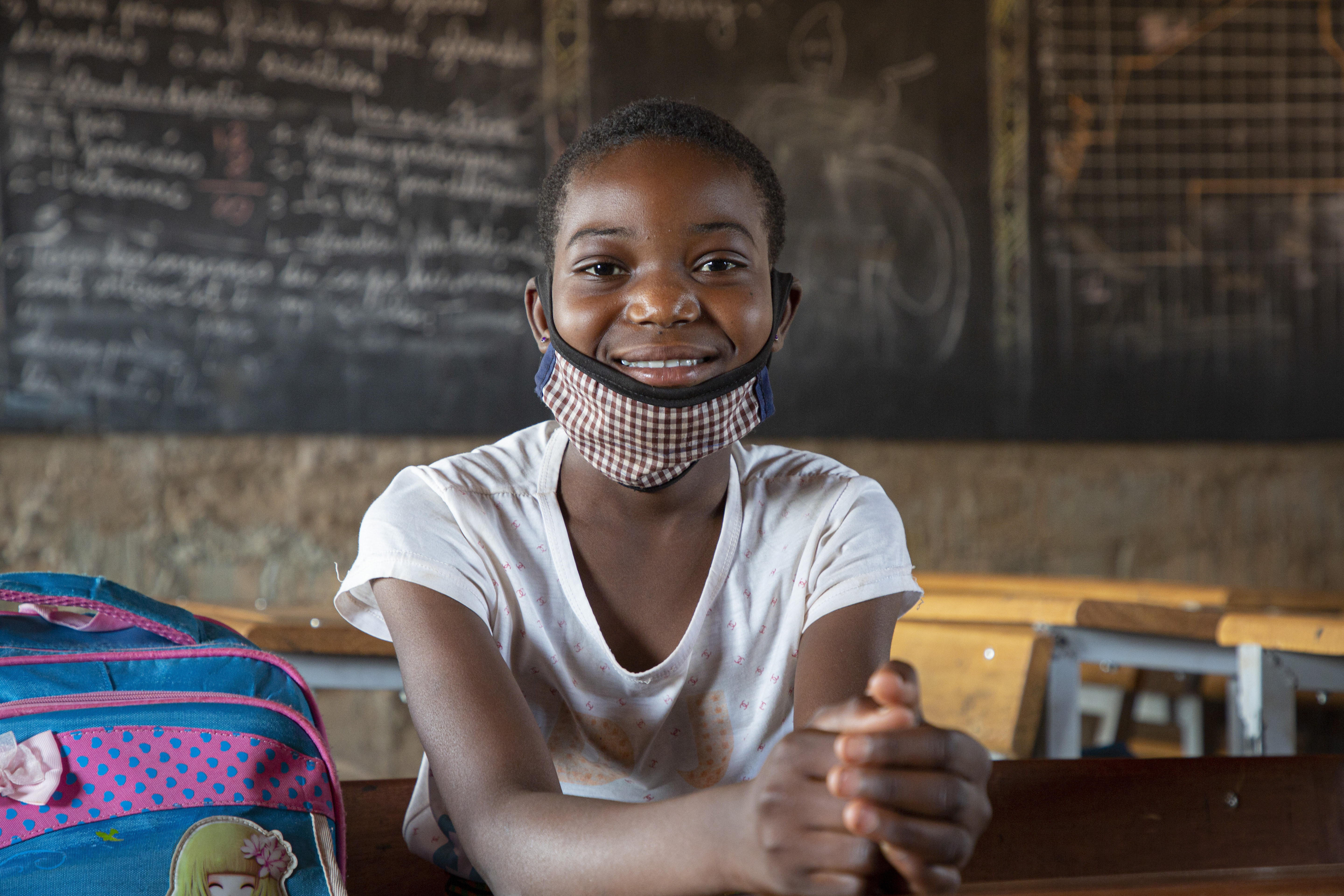Girl in a classroom in Burkina Faso