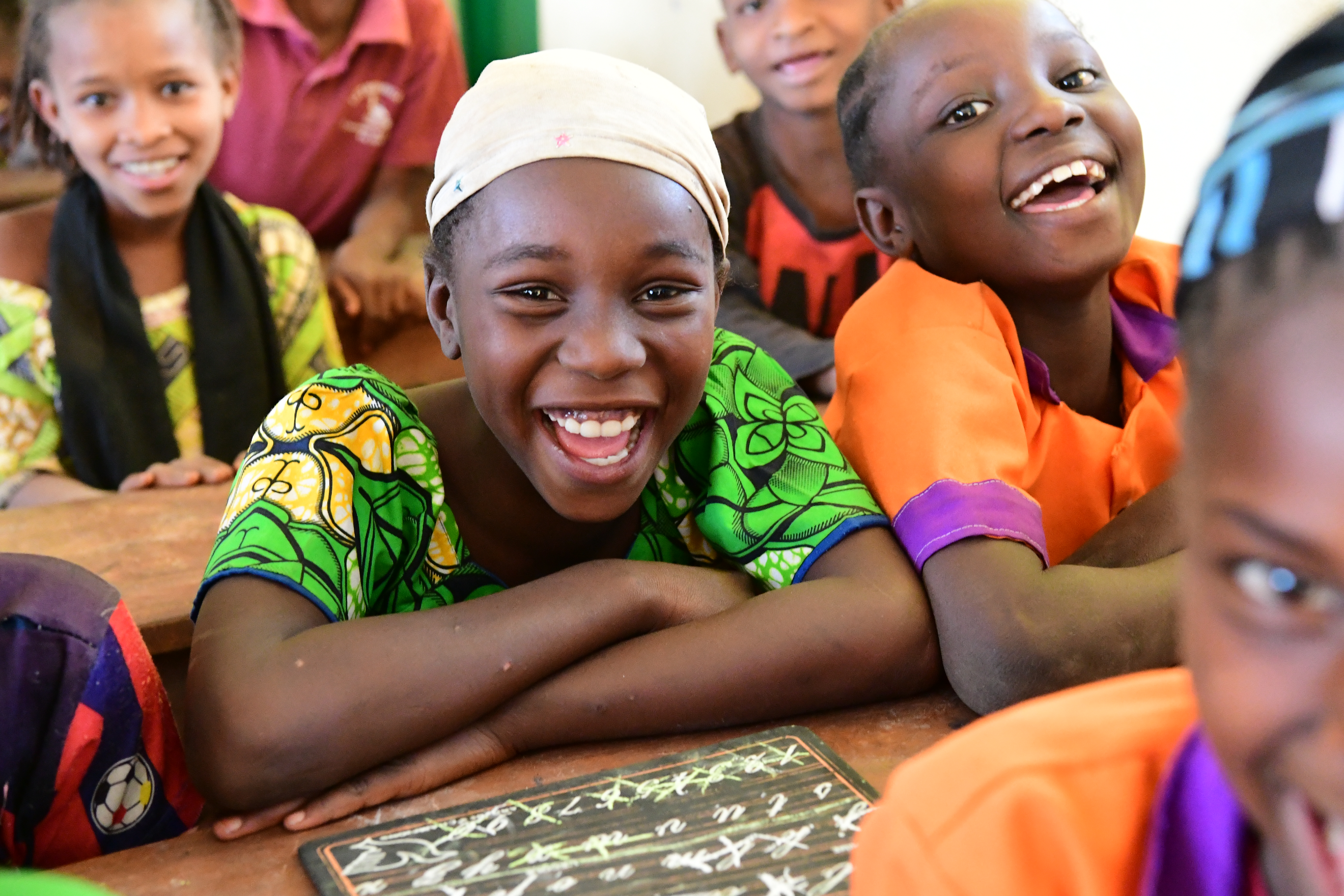 Girls smiles in class