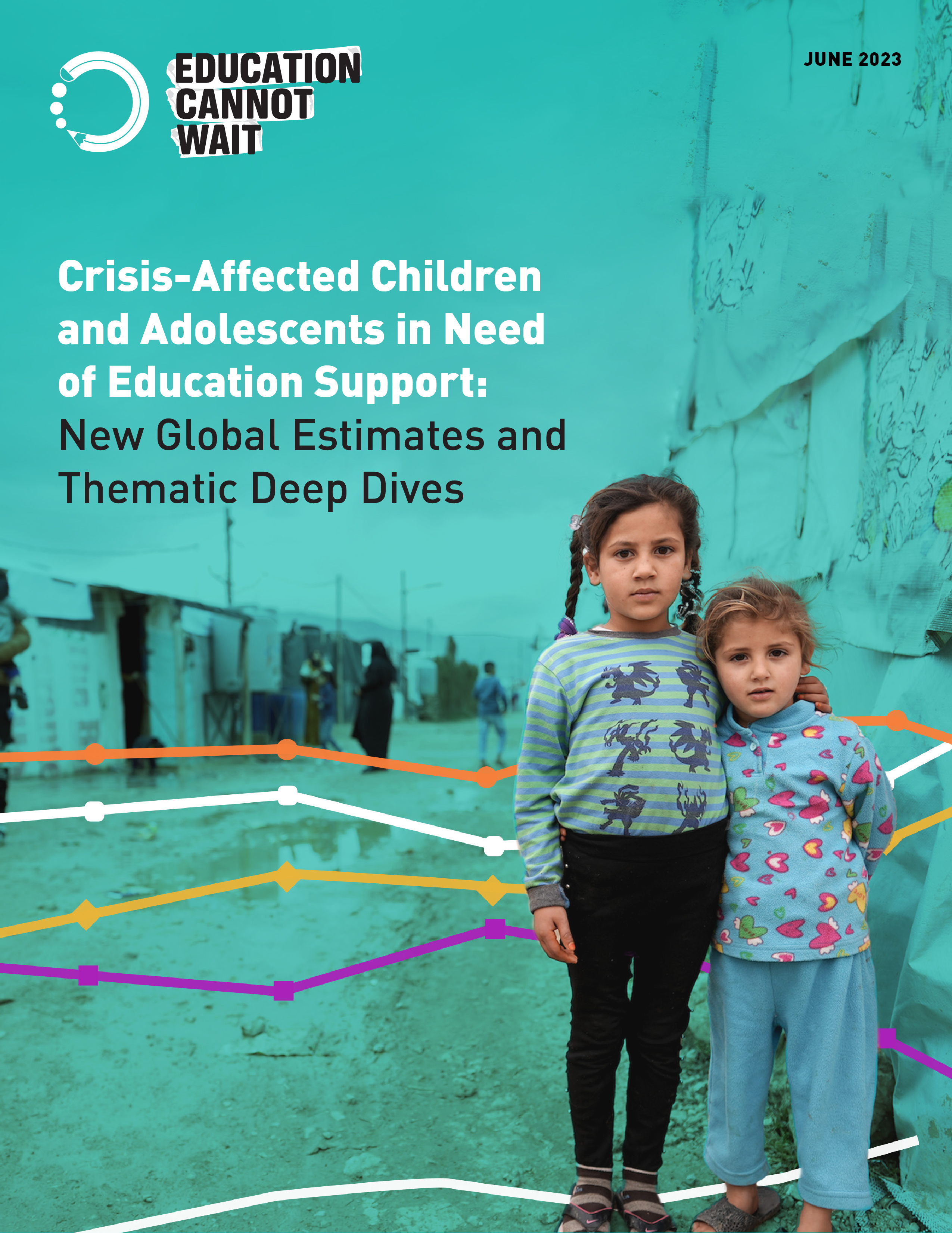 Cover of study: Crisis Affected Children and Adolescents in Need of Education Support: New Global Estimates and Thematic Deep Dives Cover of study: Crisis Affected Children and Adolescents in Need of Education Support: New Global Estimates and Thematic Deep Dives