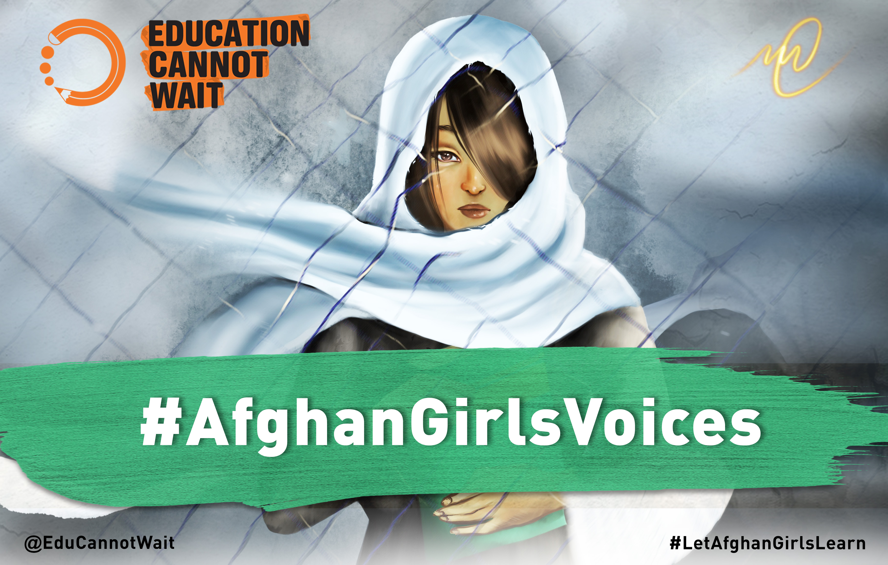 Illustration representing Afghan girls
