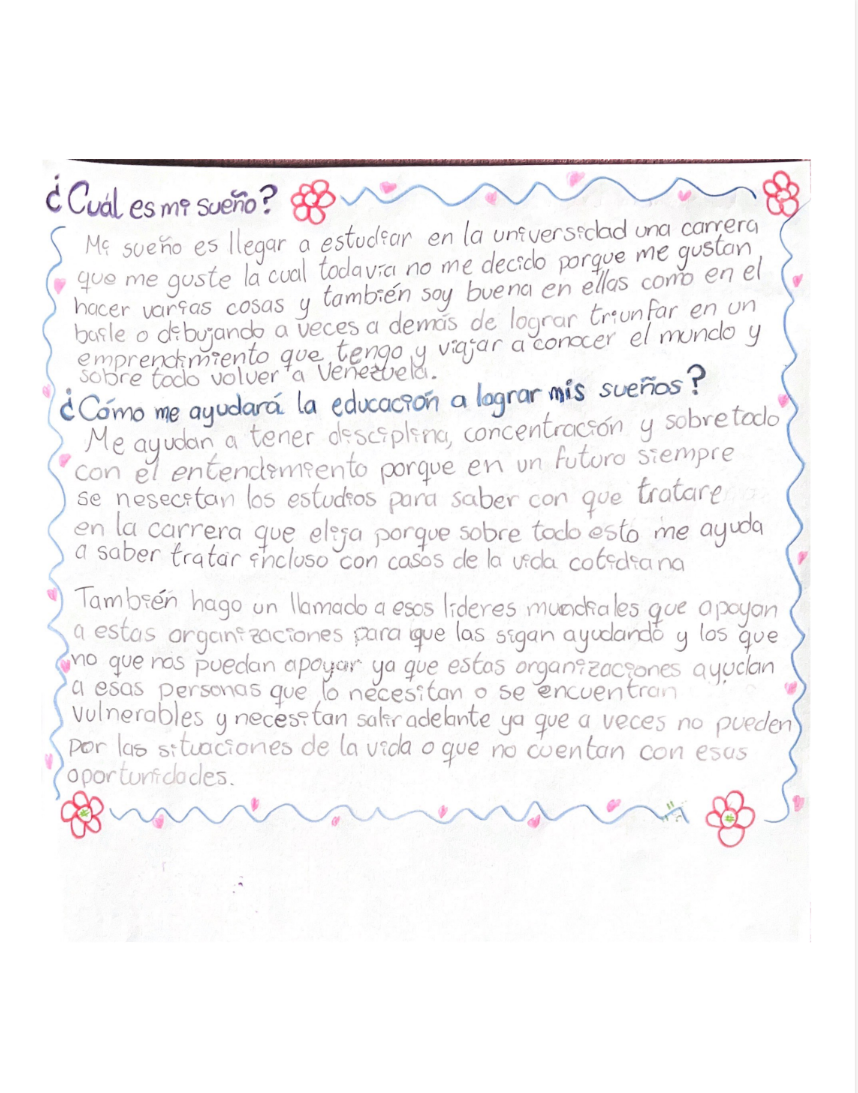 Daniela's letter