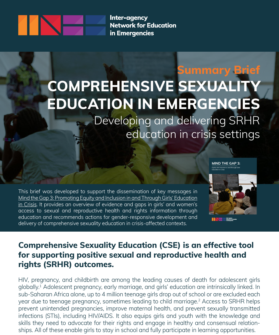Cover of INEE brief