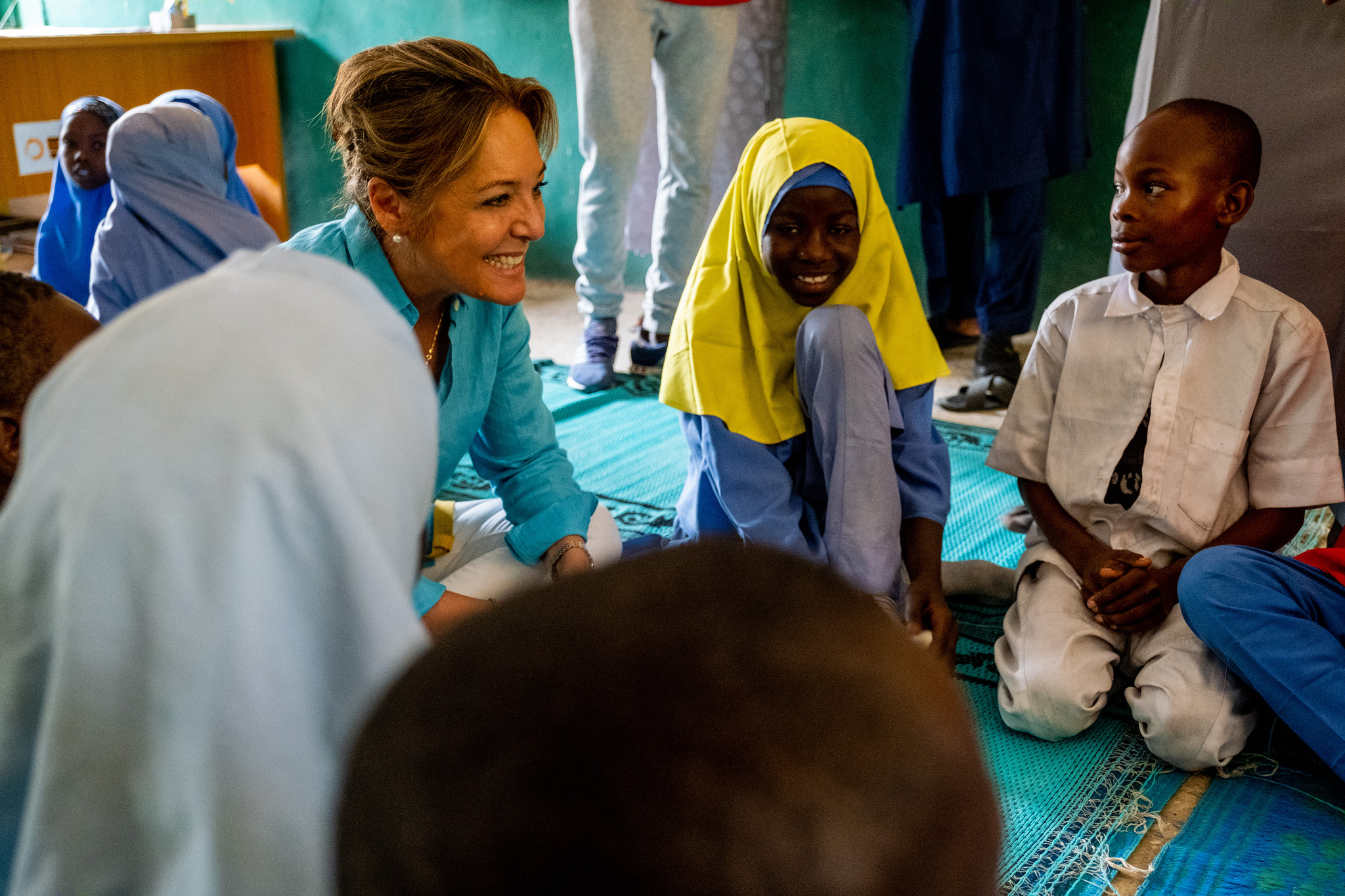 ECW ED Yasmine Sherif with Sudanese Refugees