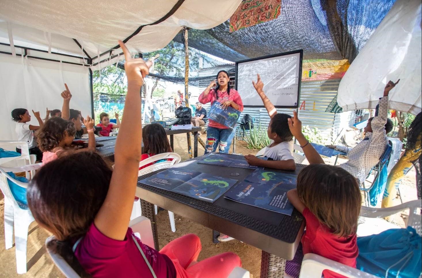 Venezuelan children in a classroom in Colombia Venezuelan children in a classroom in Colombia
