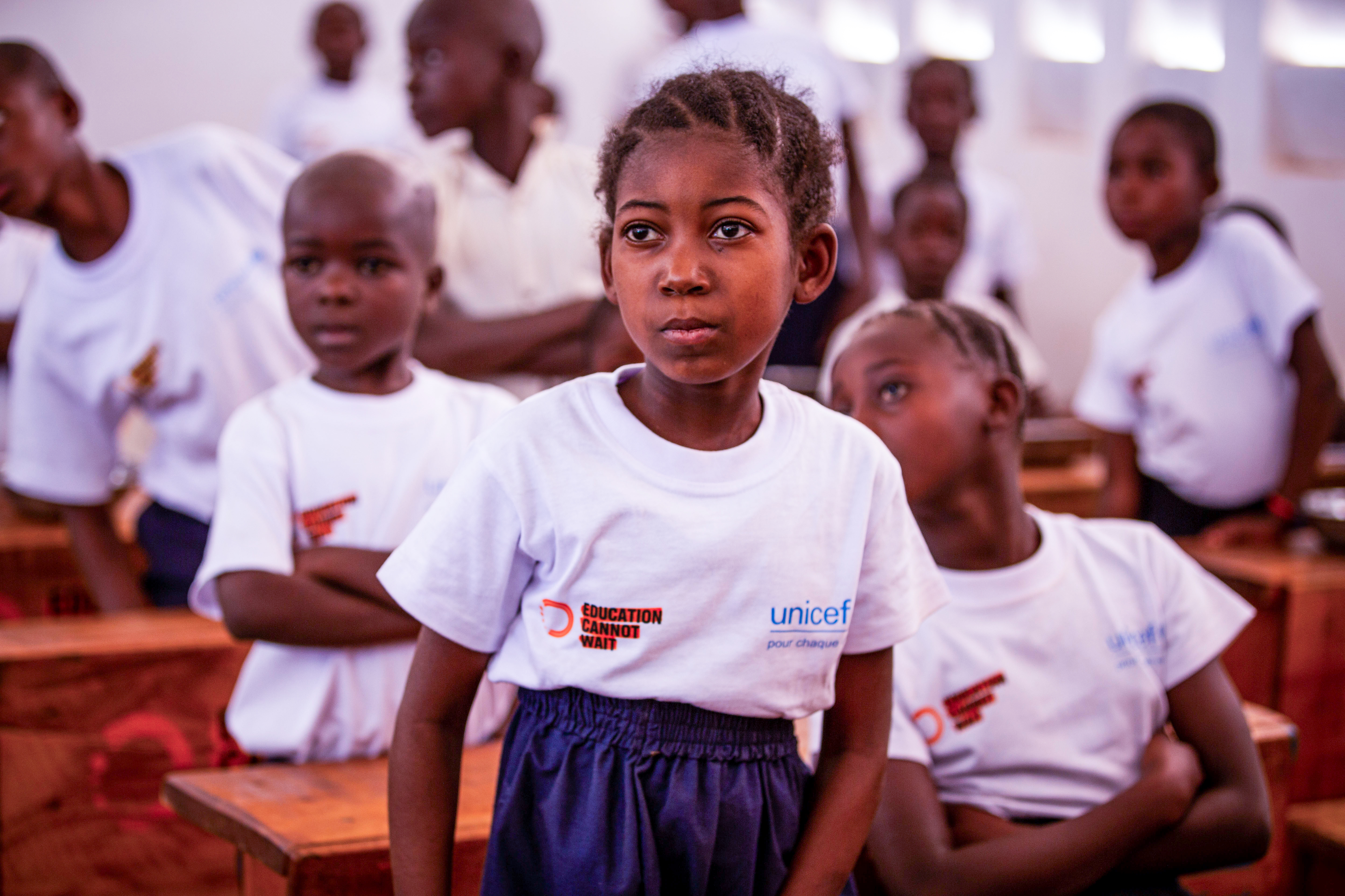 Girl attending class