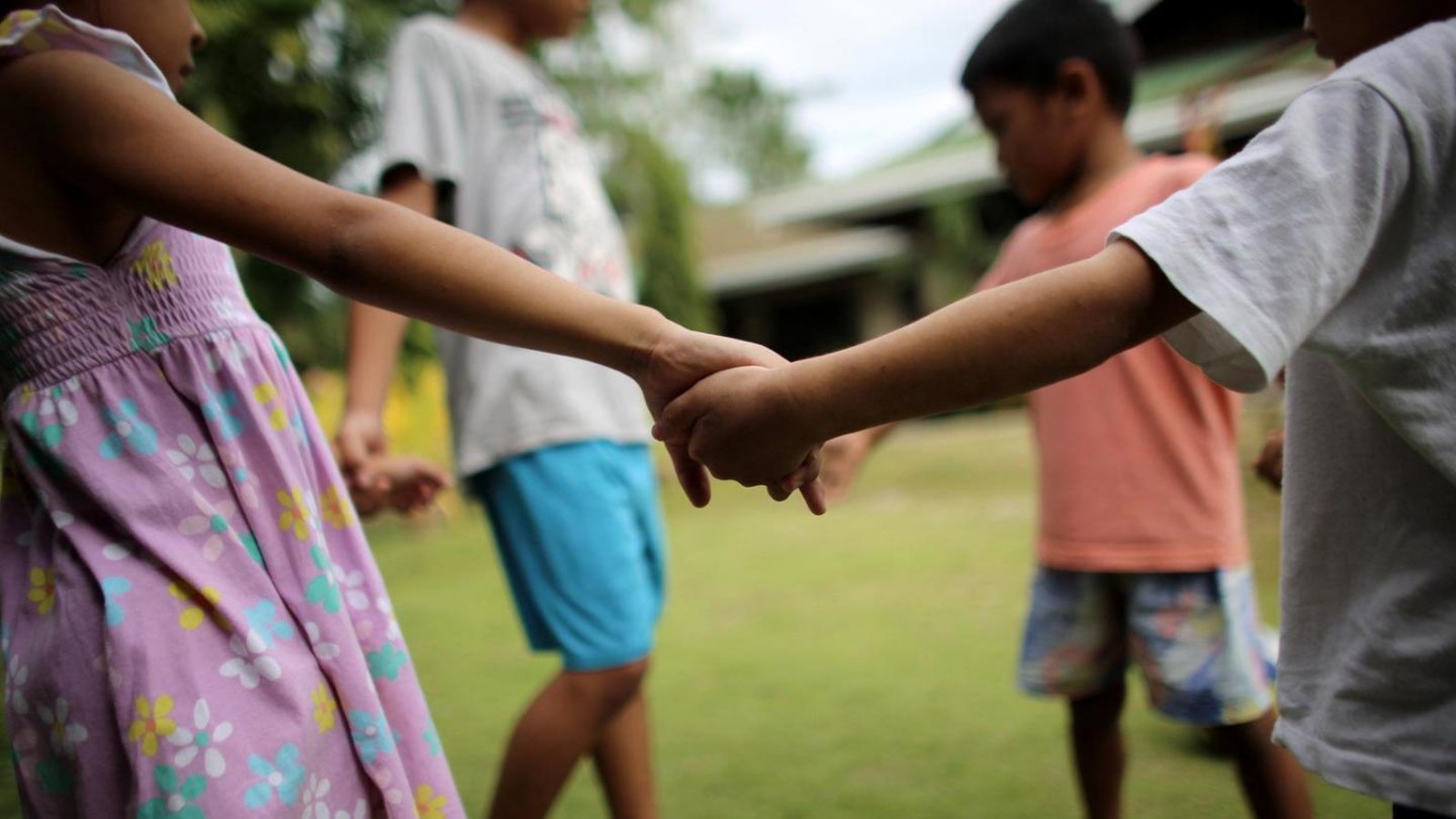 Children holding hands