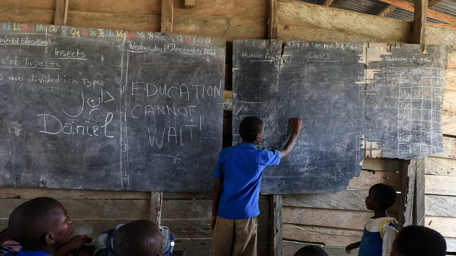 Children in a classroom in Cameroon.