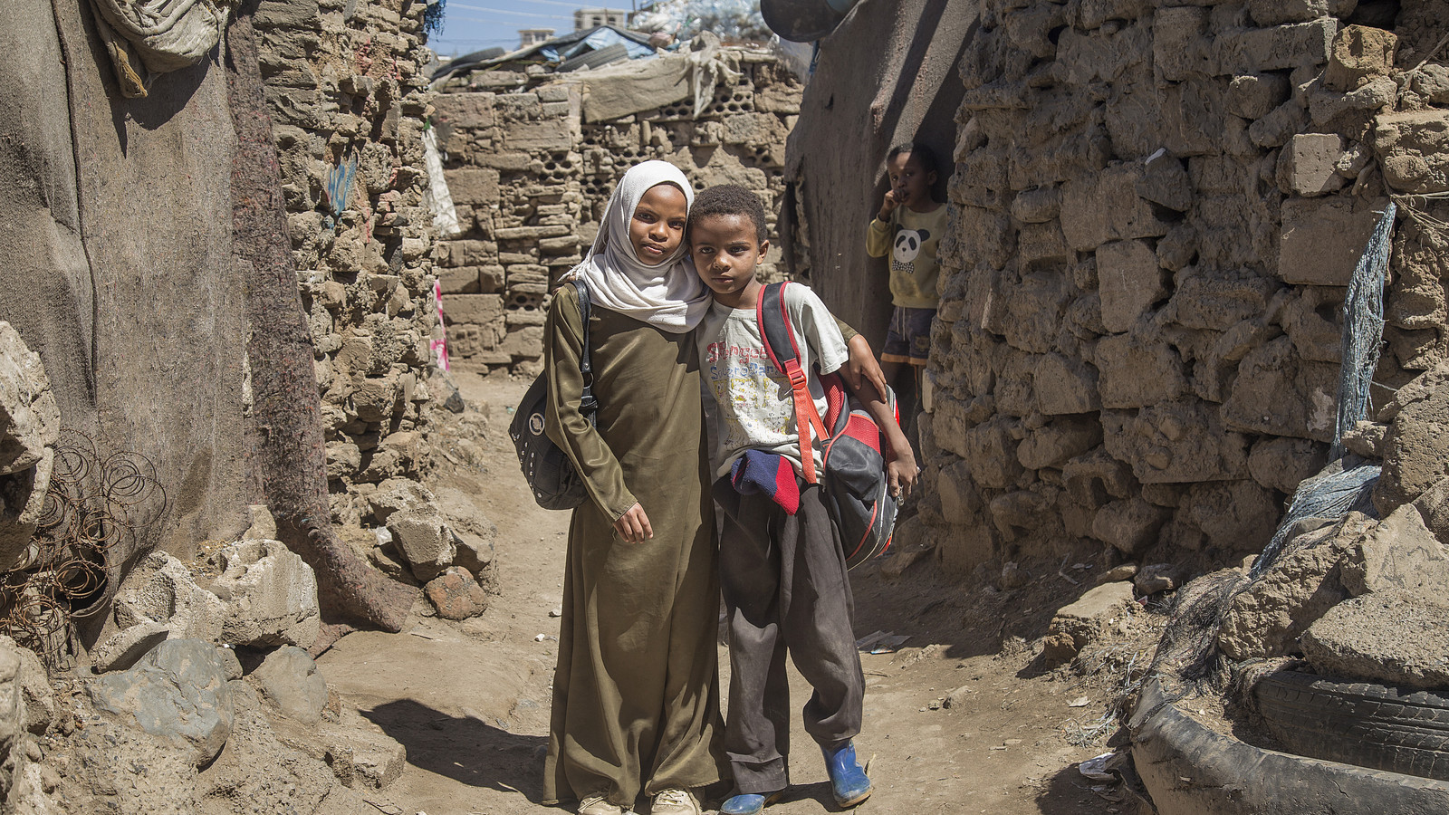 Children going to school in Yemen.