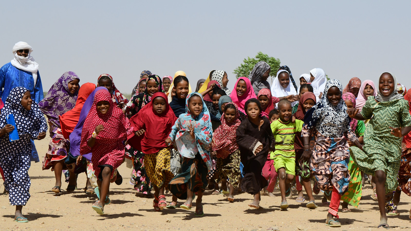 Children outside their school